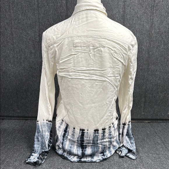 MONOB White and Blue Tie-Dye Button-Up Shirt - Picture 3 of 3